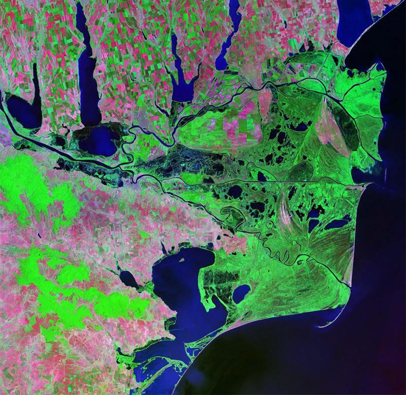 Donaudelta-Blutegel Gebiet-Satelitfoto-NASA